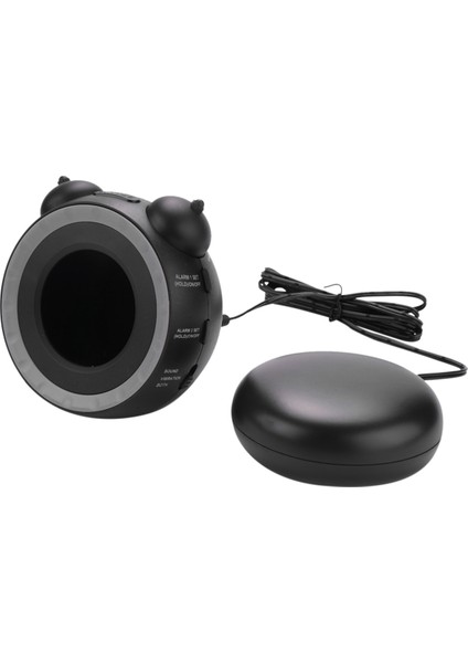 Yüksek Sesli Çift Alarm Saati, Yatak Sallayıcılı Yüksek Sesli Çift Alarm Saati, Ağır Uyuyanlar Veya Işitme Engelliler Için Titreşimli, USB Şarj Portu, Fotoğraf Rengi (Yurt Dışından)
