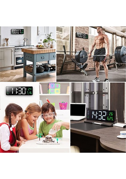Çalar Saat, 13 Inç Büyük Ekran LED Dijital Duvar Saati Uzaktan Kumanda Masa Alarm Tarih Hafta Otomatik Karartıcı Saat-B, Siyah (Yurt Dışından) fırsatları