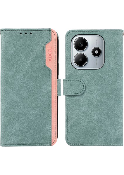 Xiaomi Redmi Note 14 4g Kılıf Renk Ekleme Deri Flip Telefon Kapağı Rfıd Engelleme-Bebek Mavisi Için (Yurt Dışından)