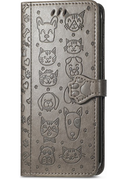 Xiaomi Redmi Note 14 5g Kılıf Deri Cüzdan Çevirme Telefon Kapağı Sevimli Kedi Köpek Desen-Gri (Yurt Dışından) indirimleri
