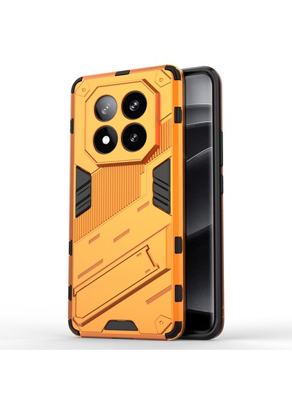 Xiaomi Redmi Note 14 Pro+ 5G Darbeye Dayanıklı Telefon Kılıfı – PC+TPU, Standlı, Turuncu (Yurt Dışından)