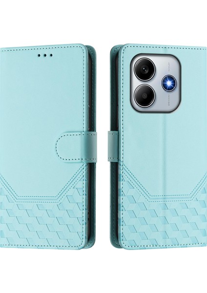 Xiaomi Redmi Için Not 14 5g Kılıf Baskılı Petek Rfıd Engelleme Deri Telefon Kılıfı Kayış-Nane Yeşili (Yurt Dışından) indirimleri