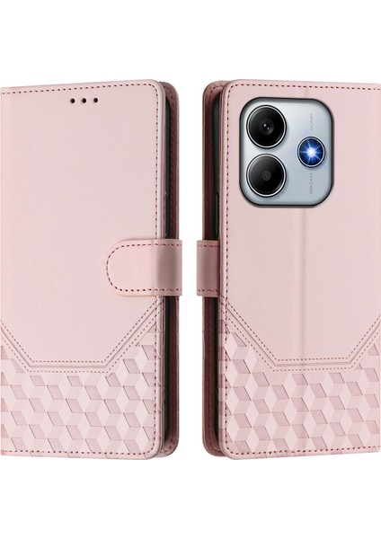 Xiaomi Redmi Için Not 14 5g Kılıf Baskılı Petek Rfıd Engelleme Deri Telefon Kılıfı Kayış-Pembe (Yurt Dışından) indirimleri