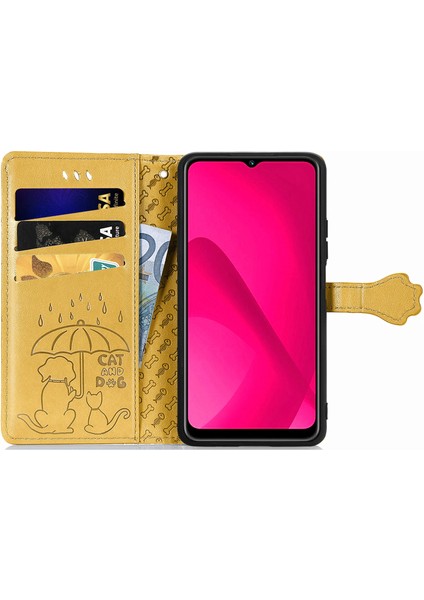 Xiaomi Redmi Için 14C 4G/14R 5g/poco C75 4g Cüzdan Çevirme Telefon Kapağı Sevimli Kedi Köpek Desen-Sarı (Yurt Dışından) fiyatları