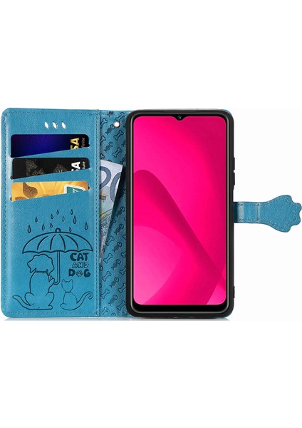 Xiaomi Redmi Için 14C 4G/14R 5g/poco C75 4g Cüzdan Çevirme Telefon Kapağı Sevimli Kedi Köpek Desen-Mavi (Yurt Dışından) fiyatları