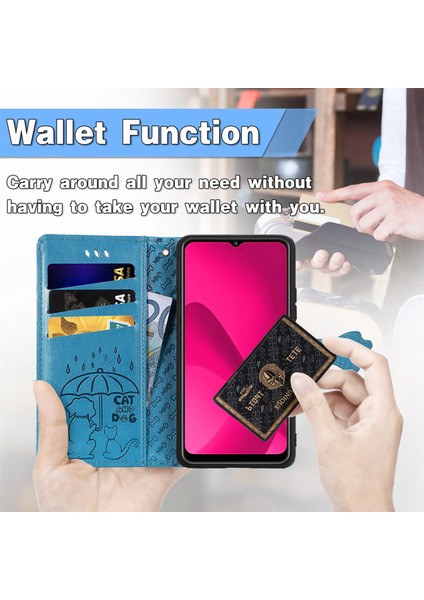 Xiaomi Redmi Için 14C 4G/14R 5g/poco C75 4g Cüzdan Çevirme Telefon Kapağı Sevimli Kedi Köpek Desen-Mavi (Yurt Dışından) fırsatları