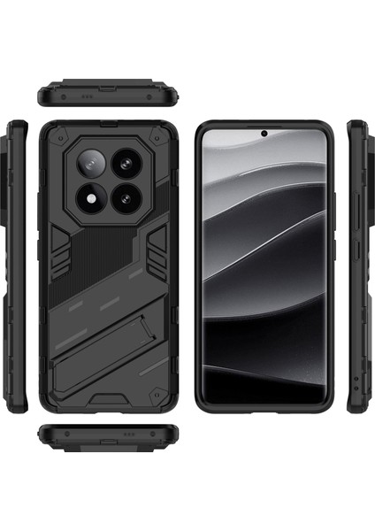 Xiaomi Redmi Note 14 Pro+ 5g Kılıf Pc+Tpu Standlı Darbeye Dayanıklı Telefon Kılıfı-Siyah (Yurt Dışından)