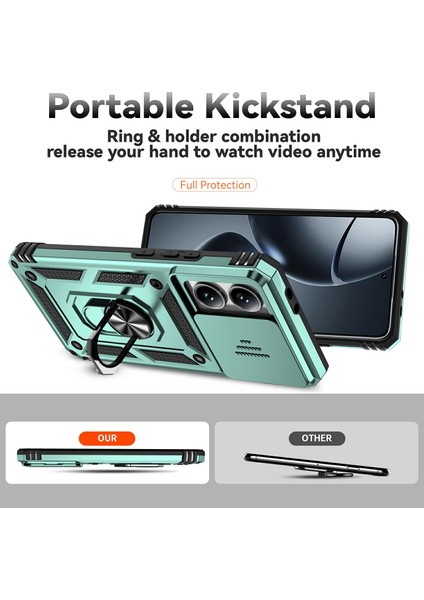Xiaomi 14T Pro Için Kılıf Pc+Tpu Telefon Kapak Lensi Ultimate Koruma Standı-Siyahımsı Yeşil (Yurt Dışından) modelleri