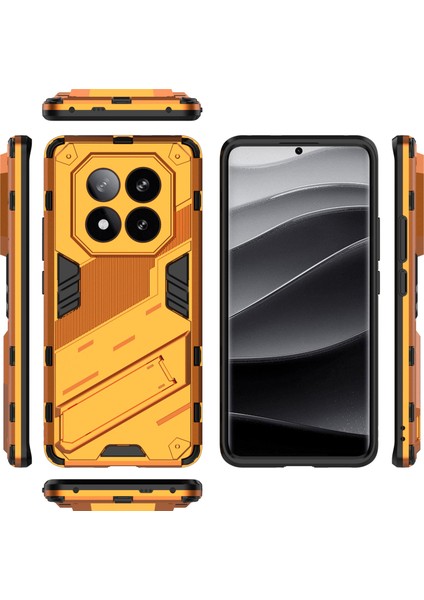 Xiaomi Redmi Note 14 Pro+ 5G Darbeye Dayanıklı Telefon Kılıfı – PC+TPU, Standlı, Turuncu (Yurt Dışından) fırsatları