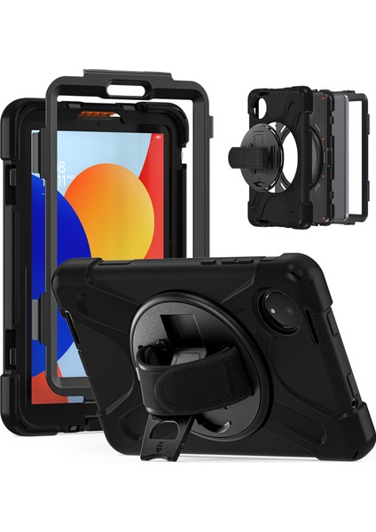 Xiaomi Redmi Pad Se 4g 8.7 Inç Kılıf Tpu+Pc+Silikon Anti-Drop Tablet Kapağı-Siyah (Yurt Dışından)