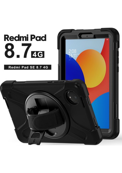 Xiaomi Redmi Pad Se 4g 8.7 Inç Kılıf Tpu+Pc+Silikon Anti-Drop Tablet Kapağı-Siyah (Yurt Dışından) modelleri
