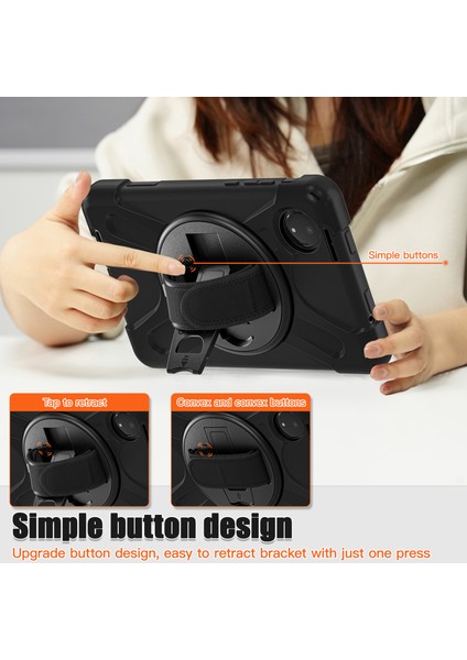 Xiaomi Redmi Pad Se 4g 8.7 Inç Kılıf Tpu+Pc+Silikon Anti-Drop Tablet Kapağı-Siyah (Yurt Dışından) fırsatları