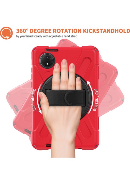 Xiaomi Redmi Pad Se 4g 8.7 Inç Kılıf Için Tpu+Pc+Silikon Anti-Drop Tablet Kapak-Kırmızı (Yurt Dışından)