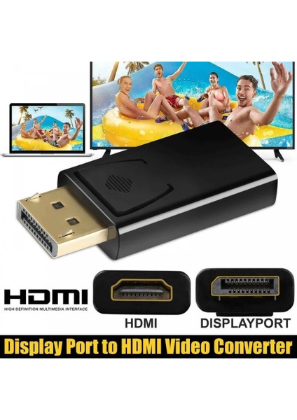 Displayport To HDMI 4K Çevirici Adaptör (Displayport V1.2 Destekli)