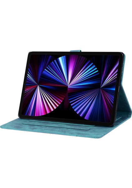 Xiaomi Pad 7 Kılıf Flip Deri Telefon Kapağı Için Kiraz Çiçeği Kedi Baskılı-Yeşil (Yurt Dışından)
