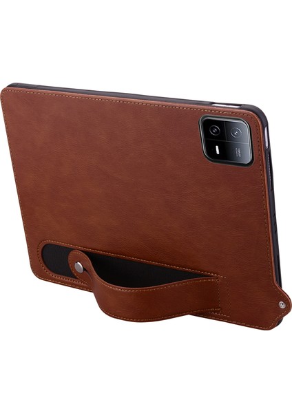 Xiaomi Pad 6/pad 6 Pro Kılıf El Kayışı Deri Tablet Kapağı-Kahverengi (Yurt Dışından)