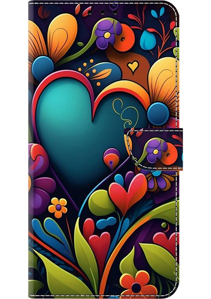 Stand-Boya Çiçek ile Xiaomi 14T Kılıf Pu Deri Cüzdan Telefon Kılıfı Için (Yurt Dışından)