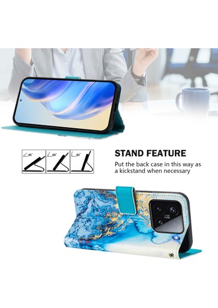 Xiaomi 15 Kılıf Desen Baskı Cüzdan Telefon Kılıfı Askı-Okyanus Mermeri Için (Yurt Dışından) fırsatları
