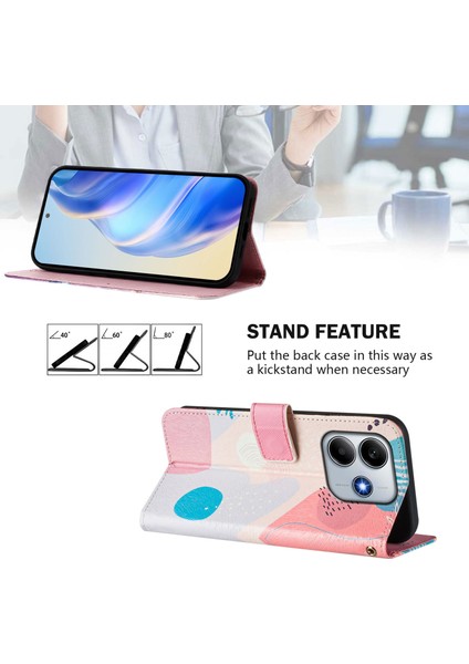 Xiaomi Redmi Note 14 5g Kılıf Desen Baskı Cüzdan Telefon Kılıfı - Askı-Grafiti (Yurt Dışından)