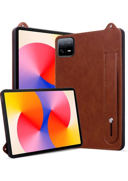 Xiaomi Pad 6/pad 6 Pro Kılıf El Kayışı Deri Tablet Kapağı-Kahverengi (Yurt Dışından)