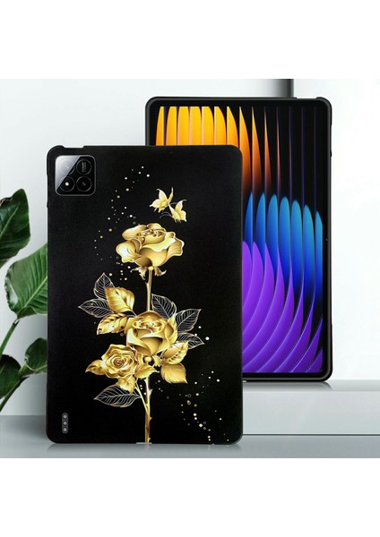 Xiaomi Pad 7 Pro / Pad 7 Desen Baskı Ince Tablet Koruyucu Kapak-Altın Gül Için (Yurt Dışından) fırsatları