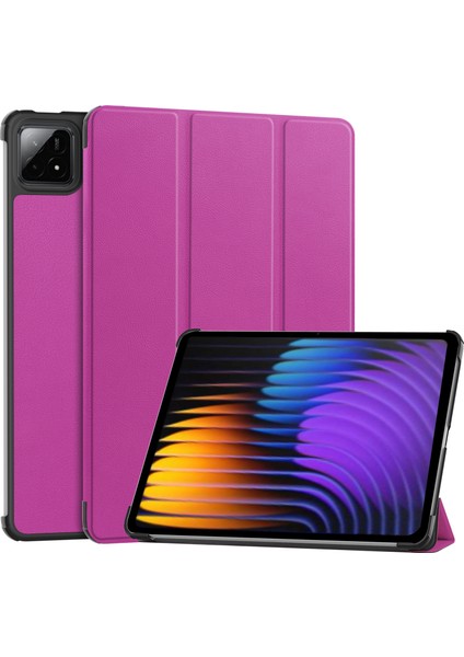 Xiaomi Pad 7 Pro/pad 7 Kılıfı Düşmeyi Önleyici Deri Tablet Kapağı-Mor (Yurt Dışından)