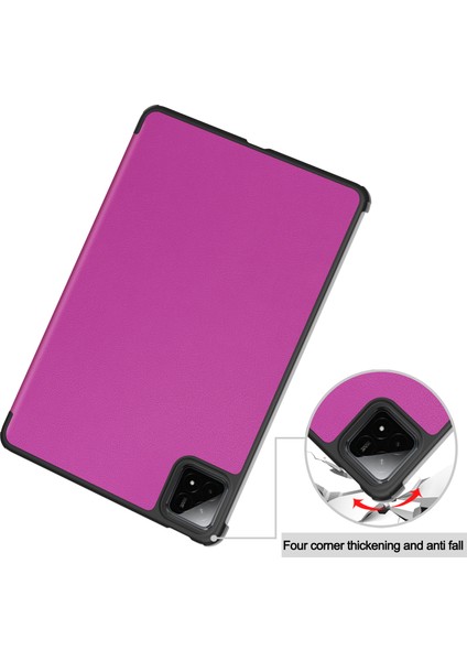 Xiaomi Pad 7 Pro/pad 7 Kılıfı Düşmeyi Önleyici Deri Tablet Kapağı-Mor (Yurt Dışından)