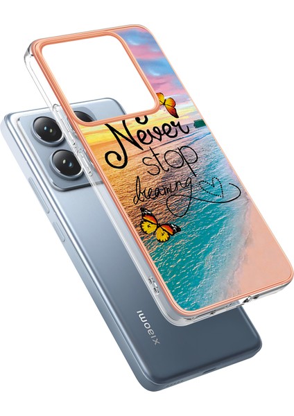 Xiaomi 14T Pro Kılıf Yb Imd Serisi-1 Stil-A Imd Mermer Çiçek Desenli Tpu Telefon Kapağı-Never Stop Dreaming (Yurt Dışından) fırsatları