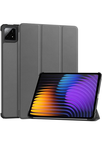 Xiaomi Pad 7 Pro/pad 7 Kılıfı Düşmeyi Önleyici Deri Tablet Kapağı-Gri (Yurt Dışından)