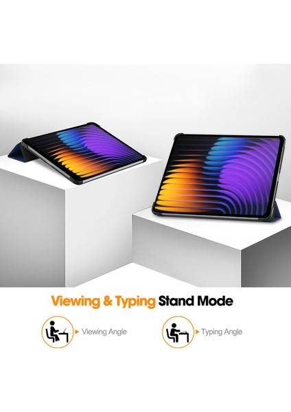 Xiaomi Pad 7 Pro/pad 7 Kılıfı Düşmeyi Önleyici Deri Tablet Kılıfı-Koyu Mavi (Yurt Dışından)