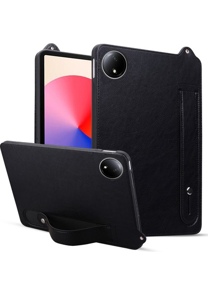 Xiaomi Redmi Pad Se 4g 8.7 Inç Kılıf El Kayışı Deri Tablet Kapağı-Siyah (Yurt Dışından)