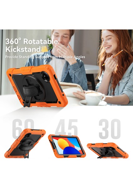 Xiaomi Redmi Pad Se 4g 8.7 Inç Kılıf El Kayışı Pc + Silikon Tablet Kapağı Pet Ekran Koruyucu Ile-Turuncu (Yurt Dışından) modelleri