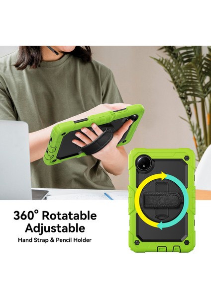 Xiaomi Redmi Pad Se 4g 8.7 Inç Kılıf El Kayışı Pc + Silikon Tablet Kapağı Pet Ekran Koruyucu Ile-Sarı Yeşil (Yurt Dışından) fiyatları