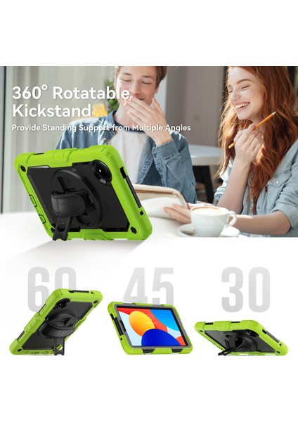 Xiaomi Redmi Pad Se 4g 8.7 Inç Kılıf El Kayışı Pc + Silikon Tablet Kapağı Pet Ekran Koruyucu Ile-Sarı Yeşil (Yurt Dışından) modelleri