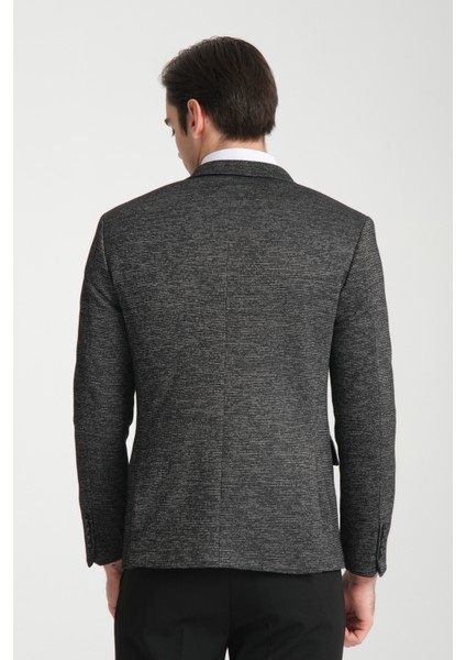 Aimame Erkek Açık Lacivert Mono Yaka Örme Esnek Likralı Kumaş Blazer Ceket fırsatları