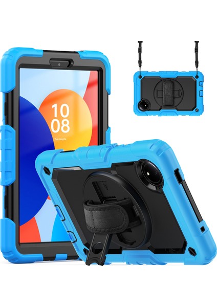 Xiaomi Redmi Pad Se 4g 8.7 Inç Kılıf El Kayışı Pc + Silikon Tablet Kapak Pet Ekran Koruyucu-Bebek Mavisi Için (Yurt Dışından)