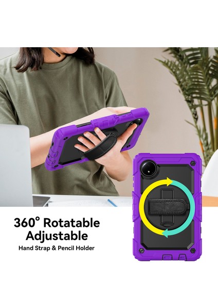 Xiaomi Redmi Pad Se 4g 8.7 Inç Kılıf El Kayışı Pc + Silikon Tablet Kapağı Pet Ekran Koruyucu Ile-Mor (Yurt Dışından) fiyatları