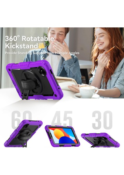 Xiaomi Redmi Pad Se 4g 8.7 Inç Kılıf El Kayışı Pc + Silikon Tablet Kapağı Pet Ekran Koruyucu Ile-Mor (Yurt Dışından) modelleri