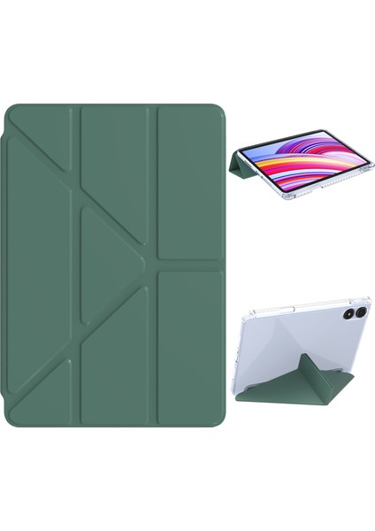 Xiaomi Redmi Pad Pro 5g / Pad Pro / Poco Pad 4g Origami Şeffaf Tablet Kapağı-Koyu Yeşil Için (Yurt Dışından)