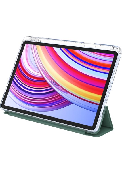 Xiaomi Redmi Pad Pro 5g / Pad Pro / Poco Pad 4g Origami Şeffaf Tablet Kapağı-Koyu Yeşil Için (Yurt Dışından) fırsatları