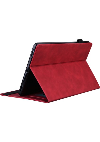 Xiaomi Pad 7 Kılıf Pu Deri Koruyucu Folyo Tablet Kılıfı, Kart Tutuculu-Kırmızı (Yurt Dışından)