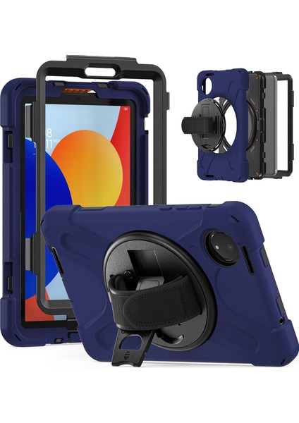 Xiaomi Redmi Pad Se 4g 8.7 Inç Kılıf Tpu+Pc+Silikon Anti-Drop Tablet Kapak-Lacivert (Yurt Dışından)