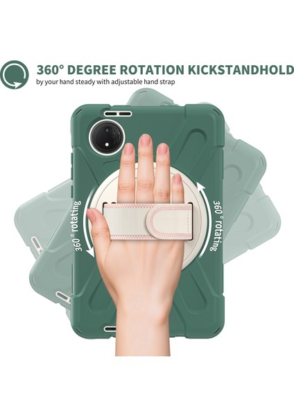 Xiaomi Redmi Pad Se 4g 8.7 Inç Kılıf Tpu+Pc+Silikon Anti-Drop Tablet Kapak-Zümrüt Yeşili Için (Yurt Dışından)