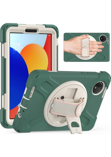 Xiaomi Redmi Pad Se 4g 8.7 Inç Kılıf Tpu+Pc+Silikon Anti-Drop Tablet Kapak-Zümrüt Yeşili Için (Yurt Dışından)