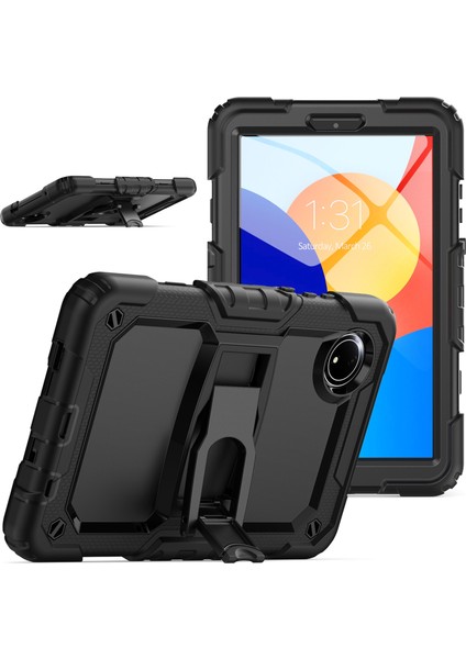 Xiaomi Redmi Pad Se 4g 8.7 Inç Kılıf Pc+Silikon Tablet Kapağı-Siyah (Yurt Dışından)