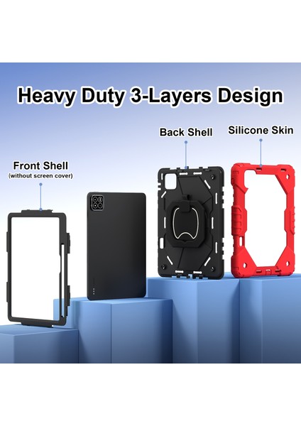 Xiaomi Pad 7 Pro / Pad 7 Kılıf Silikon+Pc Tablet Kılıfı-Kırmızı / Siyah (Yurt Dışından) fiyatları