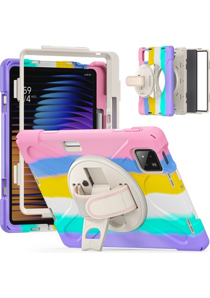 Xiaomi Pad 7 Kılıf Için Tpu+Pc+Silikon Anti Drop Tablet Kapağı-Renkli Pembe (Yurt Dışından)