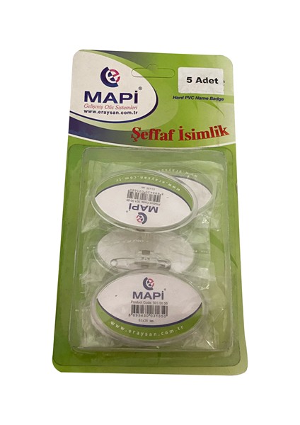Şeffaf Isimlikler Blister 61X36 mm 5'li Paket