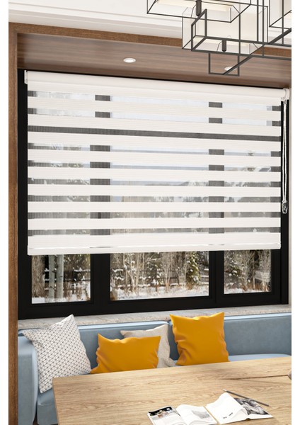 Modern Beyaz Pliseli Etek Dilimsiz Zebra Stor Perde fiyatları