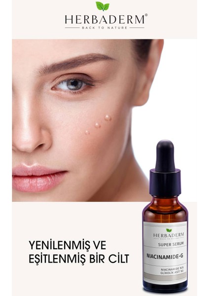 Süper Serum (Niacinamide %15 + Glikolik Asit %5) Leke, ve 30 Ml